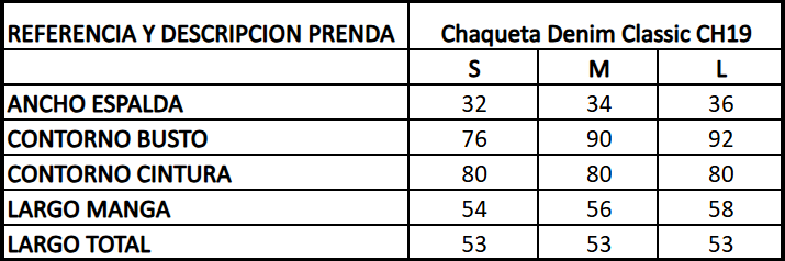 Chaqueta Denim Classic CH04