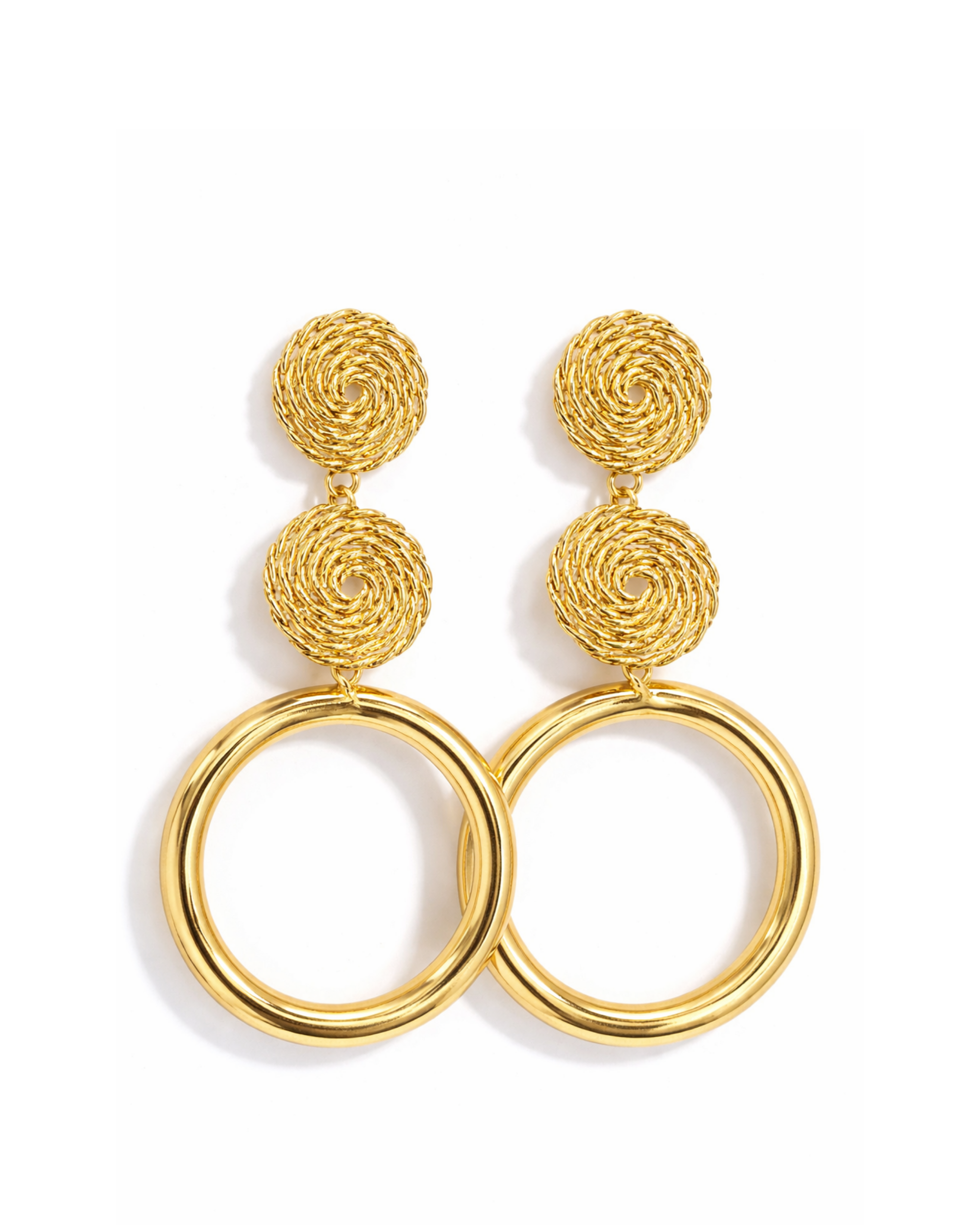 Aretes Espiral Dorada Aro AC28