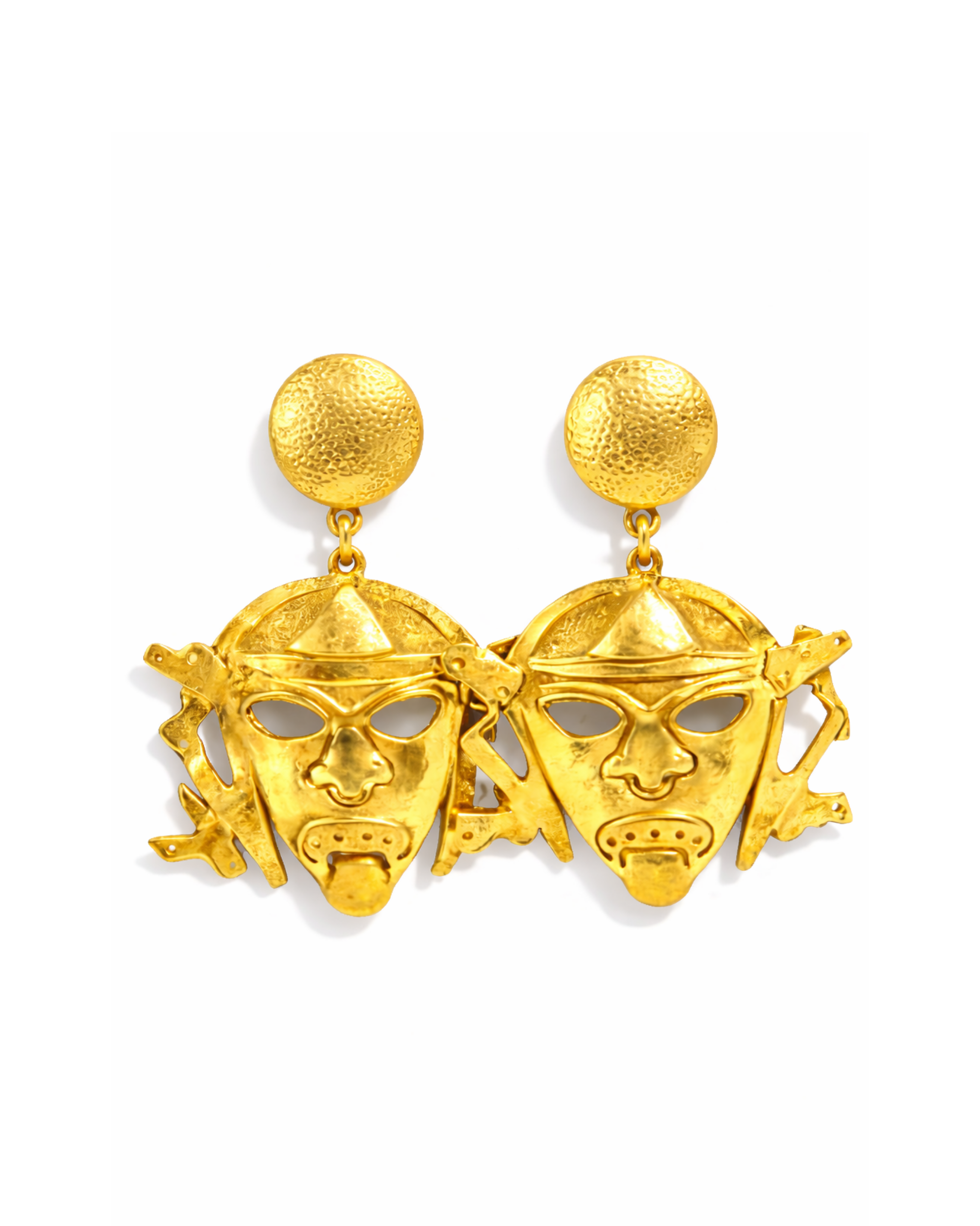 Aretes Máscara Dorada Ancestral AC28