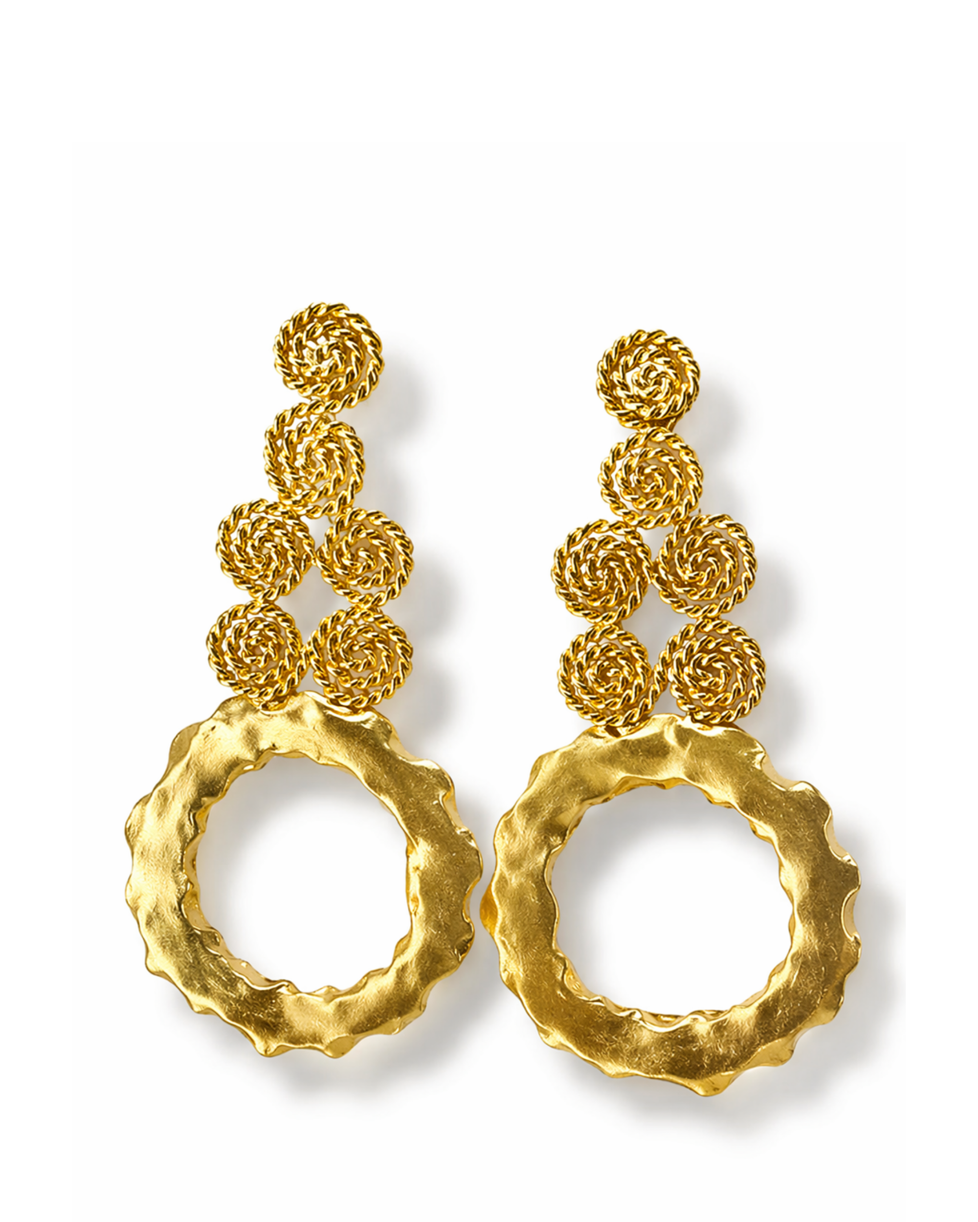Aretes Órbita Artesanal Dorada AC33