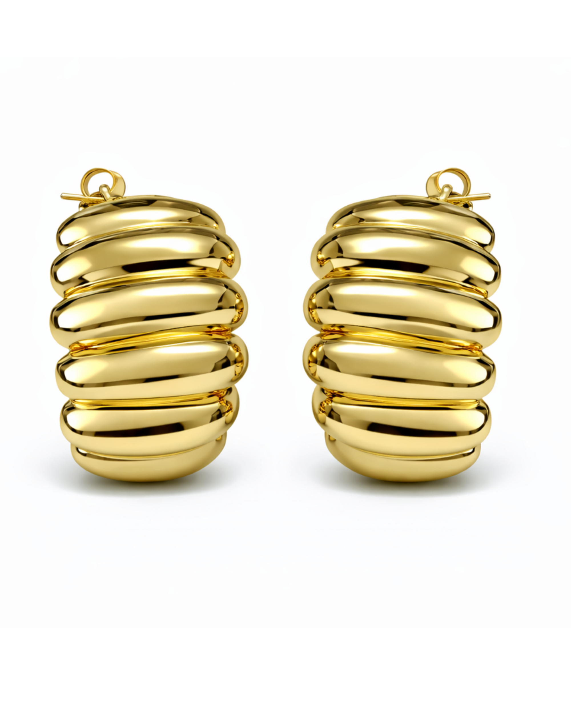 Aretes Argolla Chunky Dorados en Rodio AC25