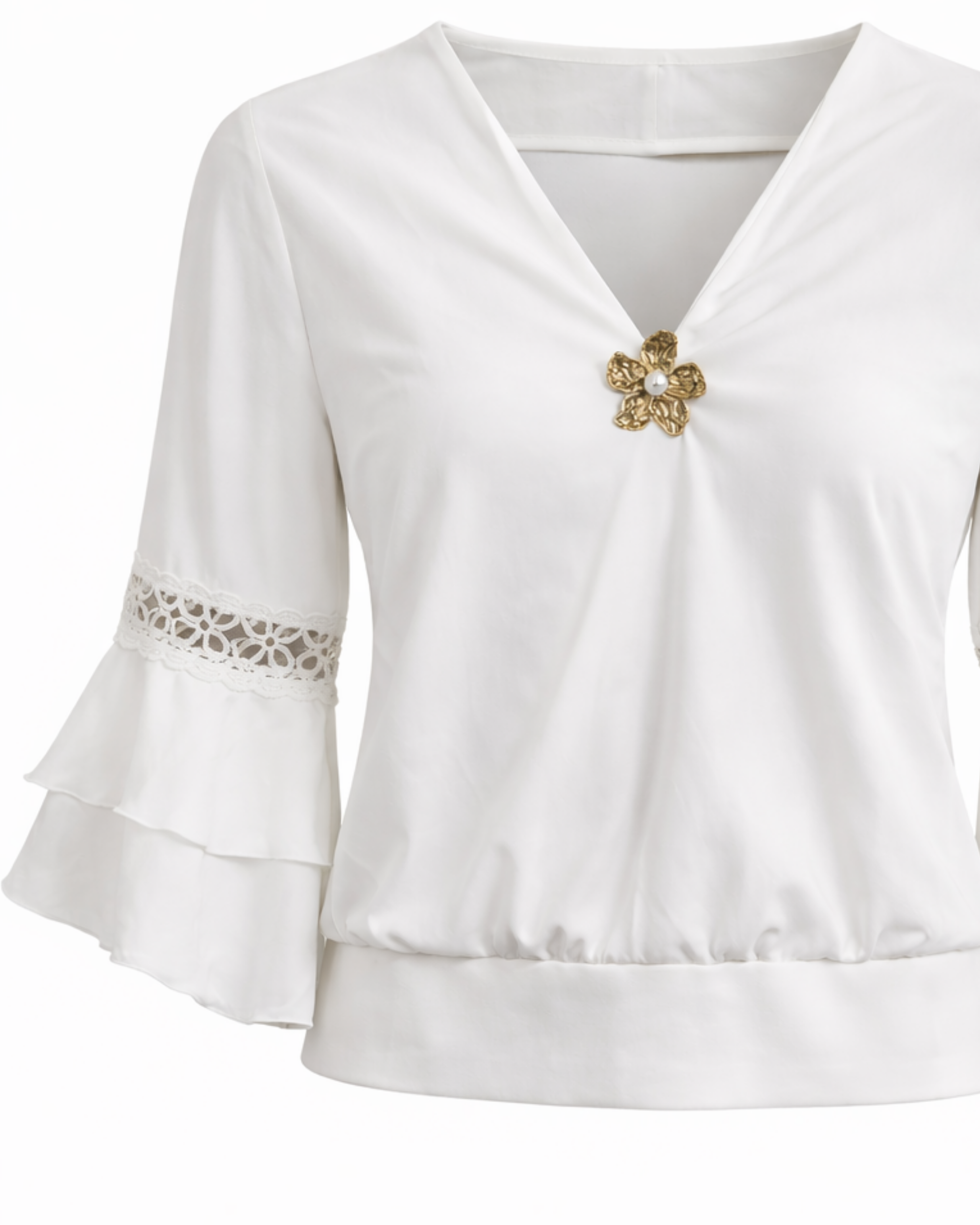 Blusa Elegance Lace Blanco BL07