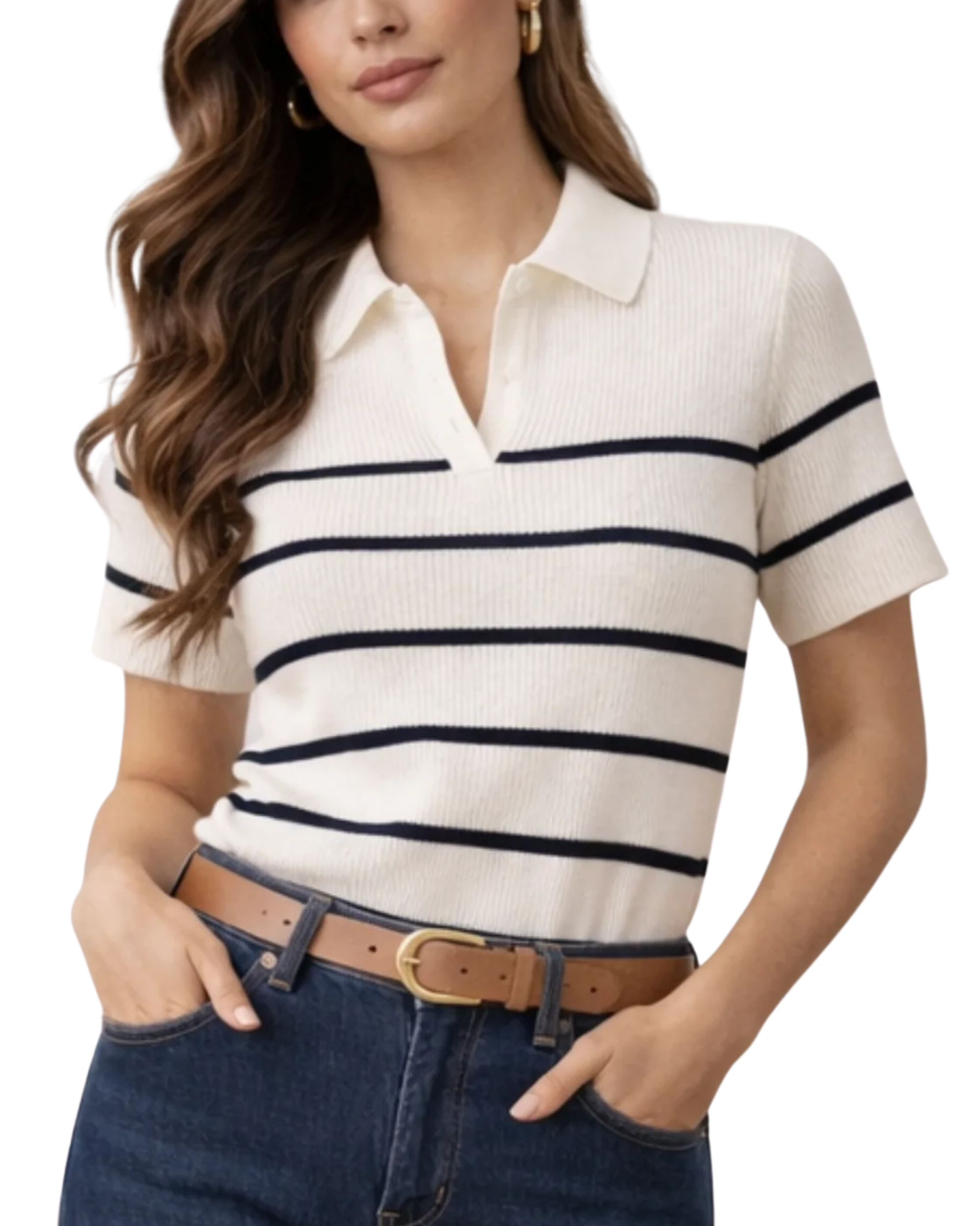 Blusa Tejida Cuello Polo DH BL24