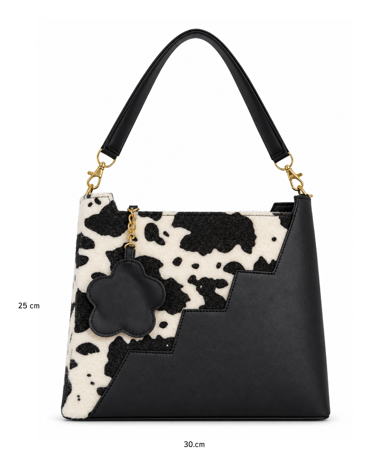 Bolso Floré Cow Print Negro DUHERSH BS03