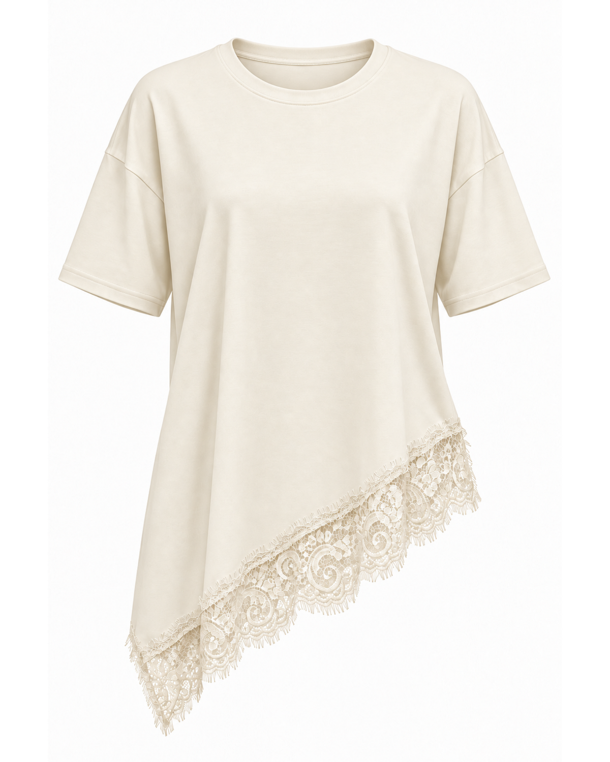 Camiseta Asimétrica Lace Essence BL05