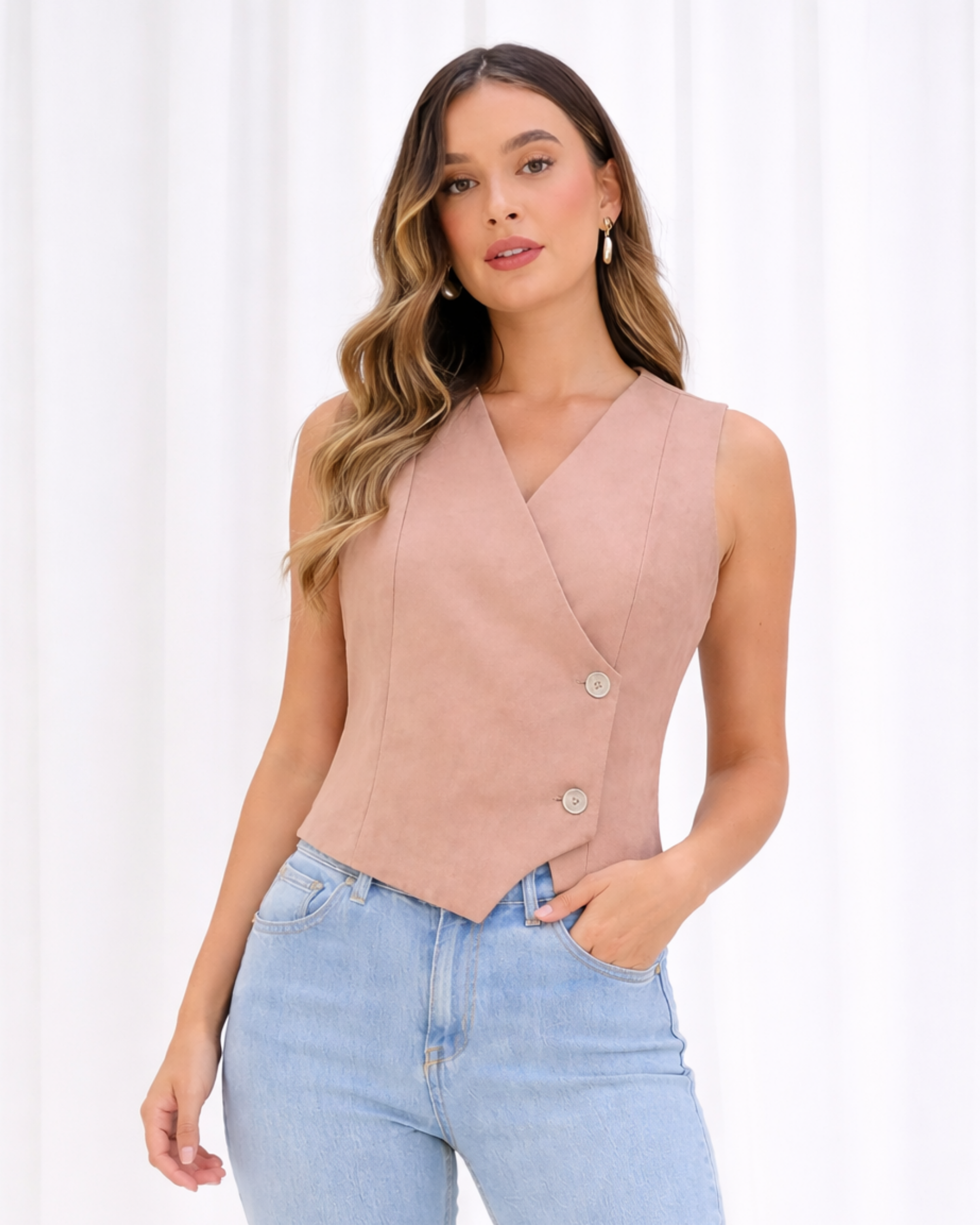 Chaleco Dama Rosé Fit Estructurado CL05