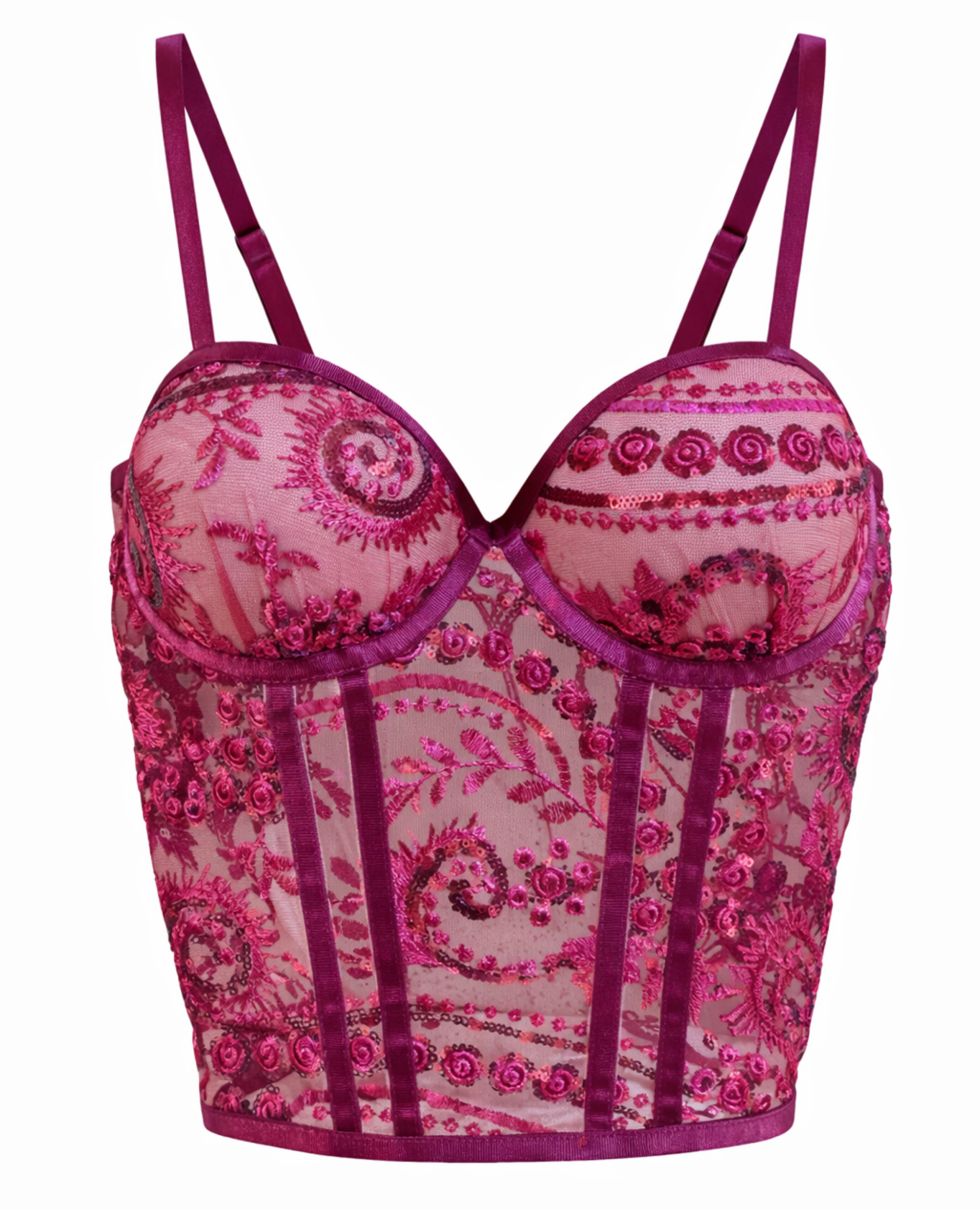 Corset en Encaje Bordado CR04