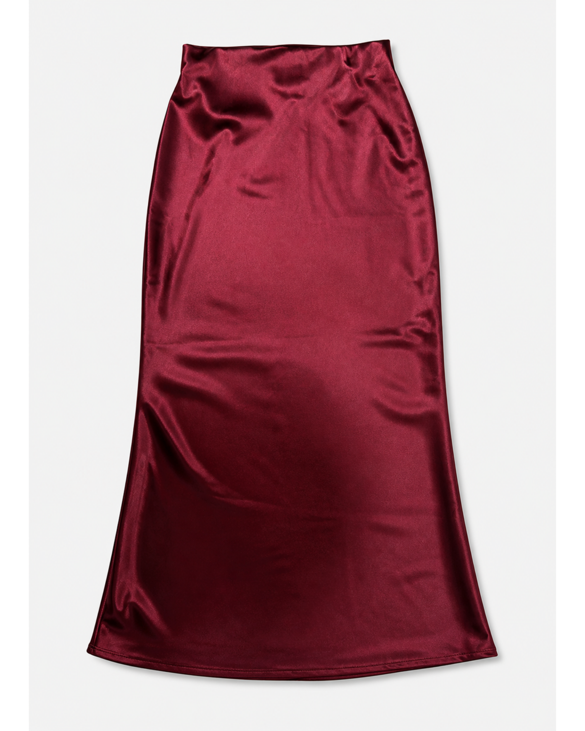 Falda Satinada Midi Élan Bordeaux FL03