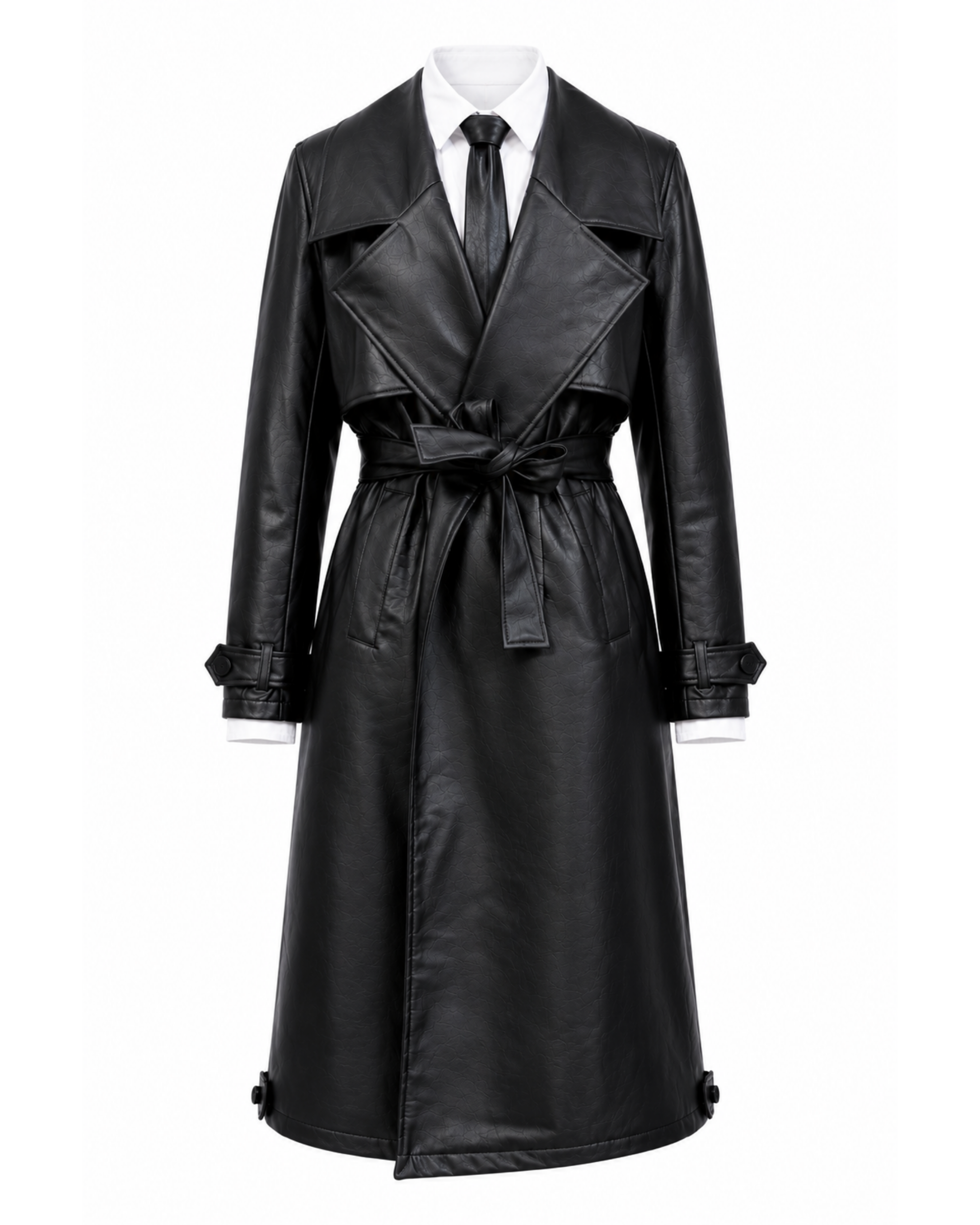 Gabán Trench Cuero Sintético Noir GA02