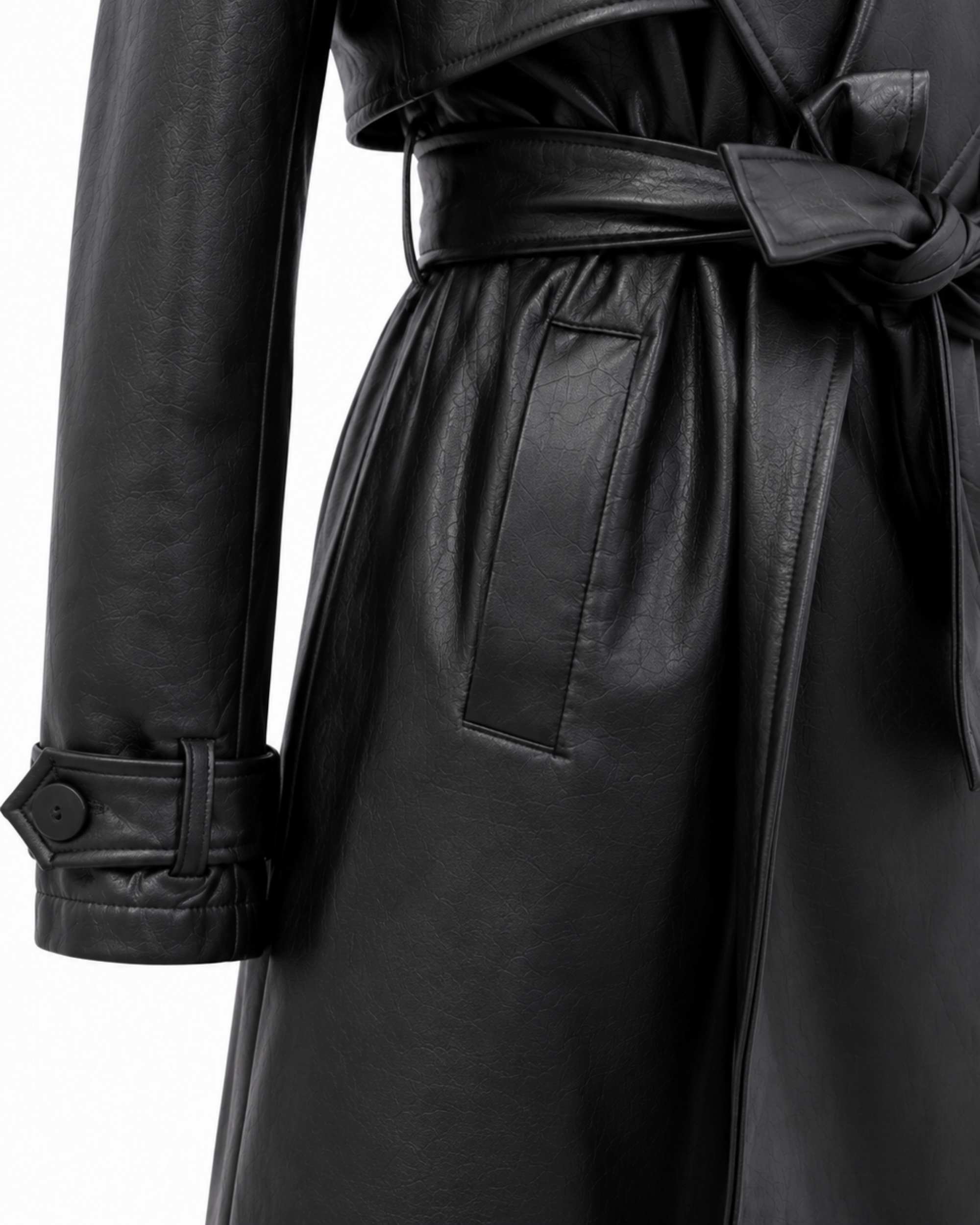 Gabán Trench Cuero Sintético Noir GA02