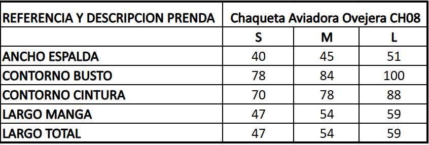 Chaqueta Aviadora Ovejera CH08