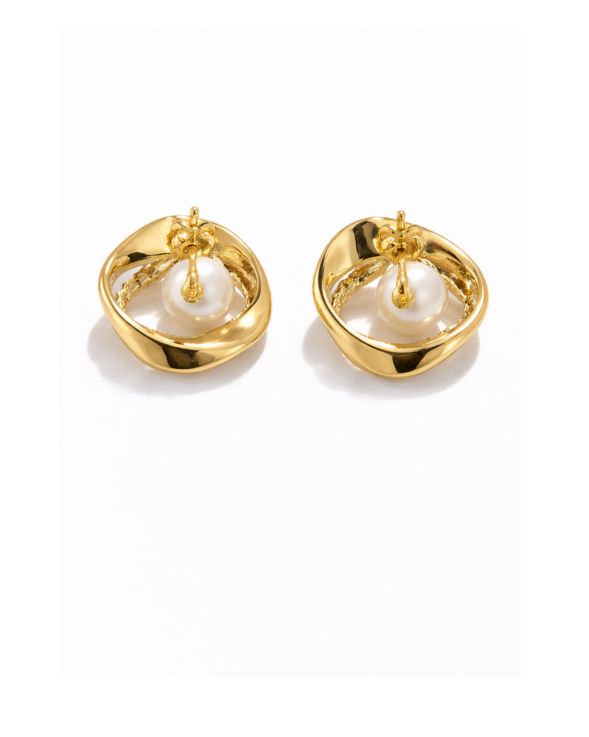 Aretes Perla Orbit Luxe en Rodio AC23