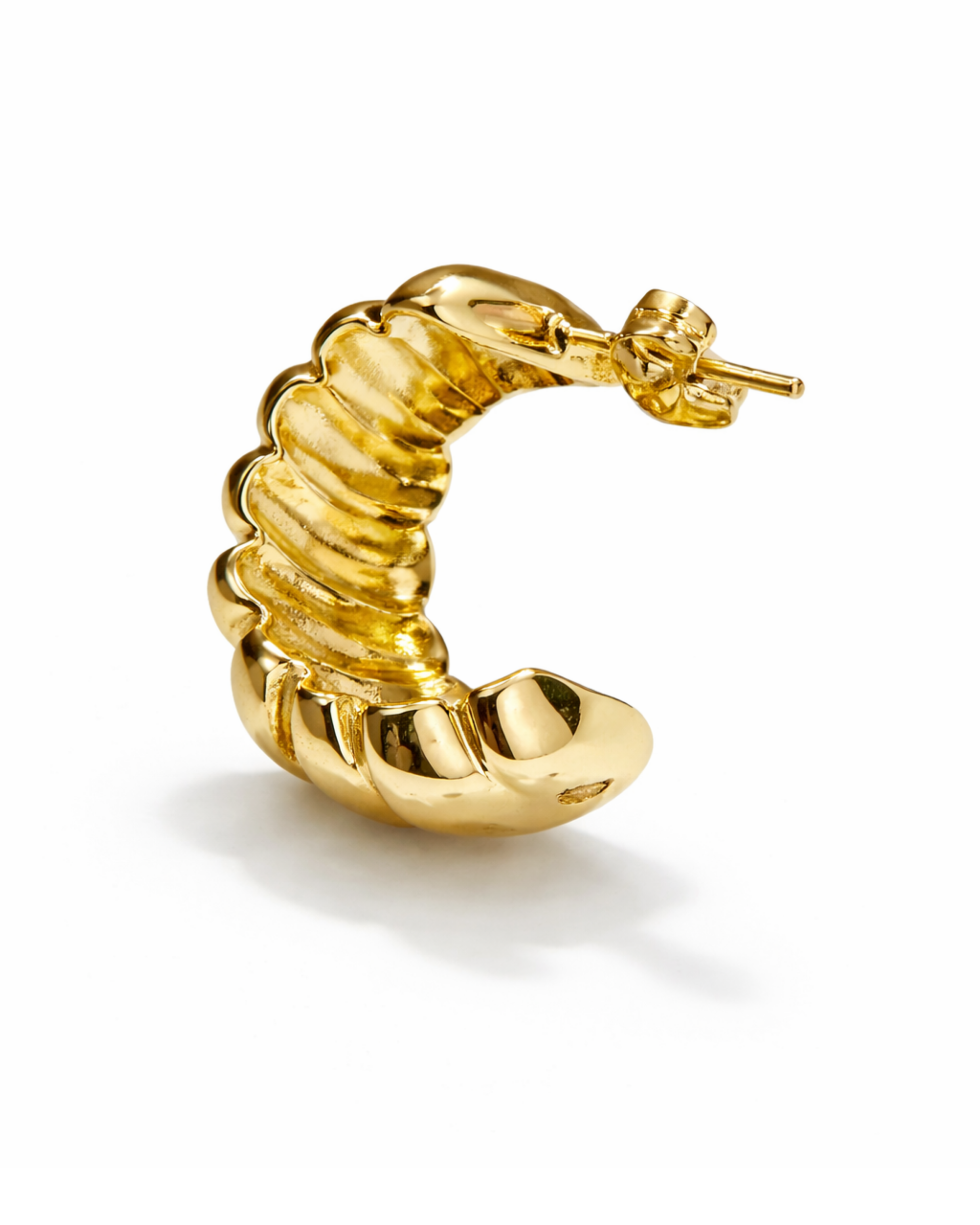 Aretes Argolla Chunky Dorados en Rodio AC25