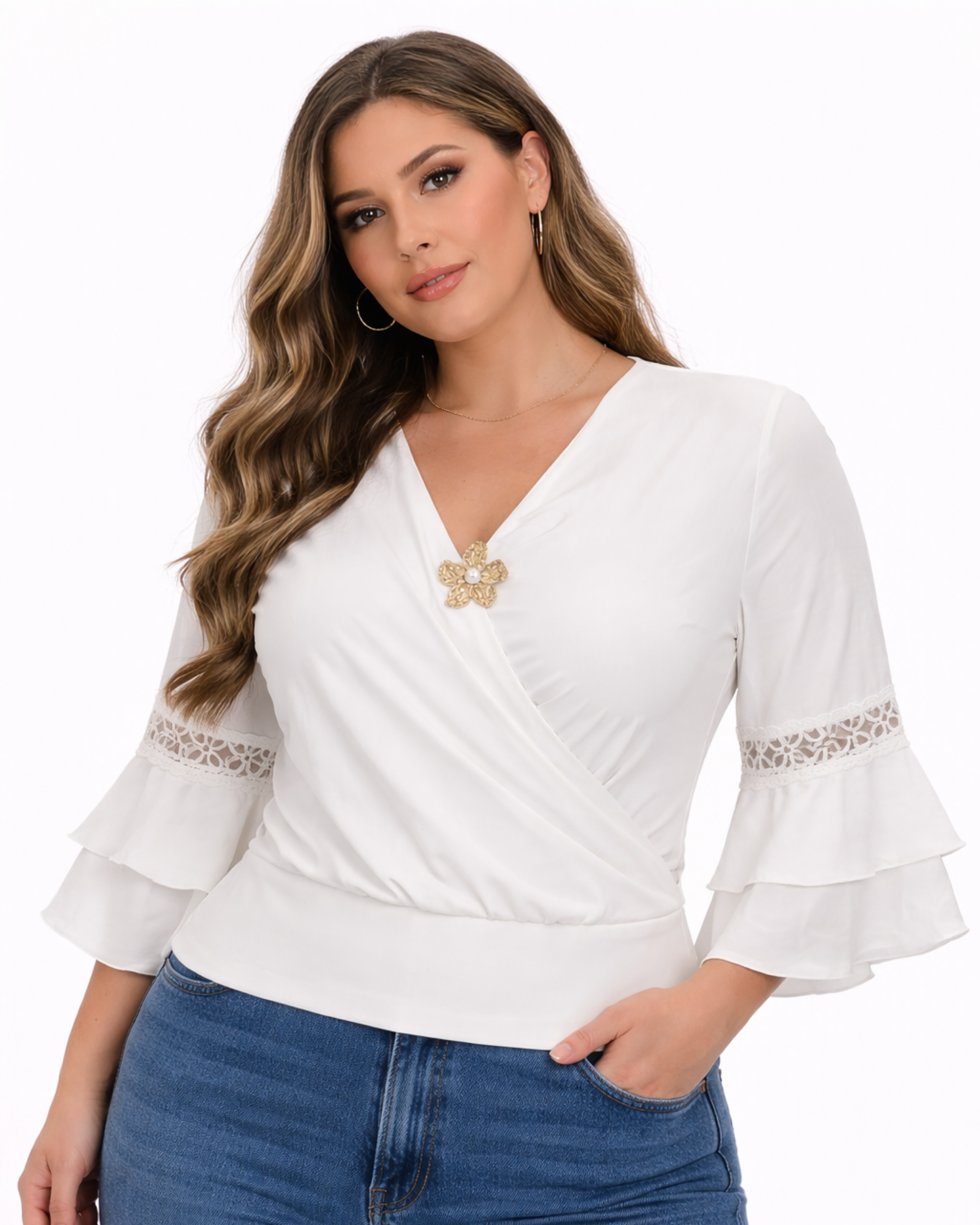 Blusa Elegance Lace Blanco BL07