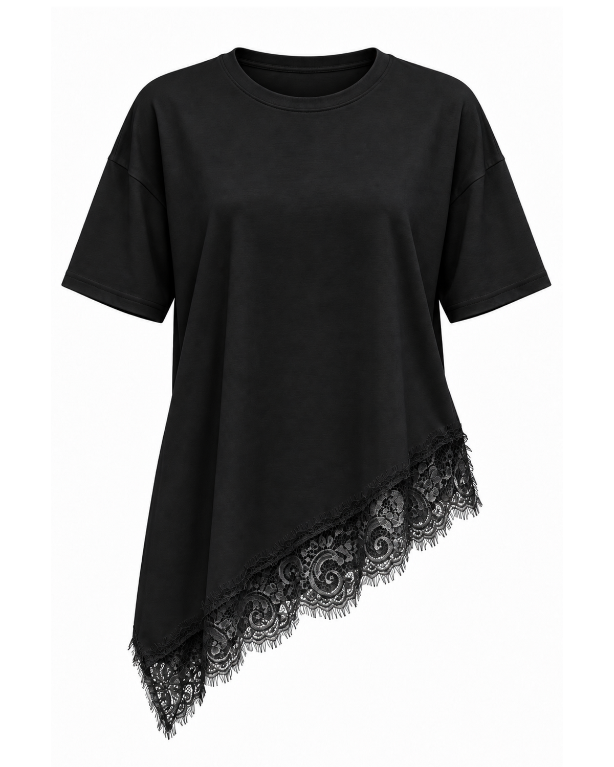 Camiseta Asimétrica Lace Essence BL05