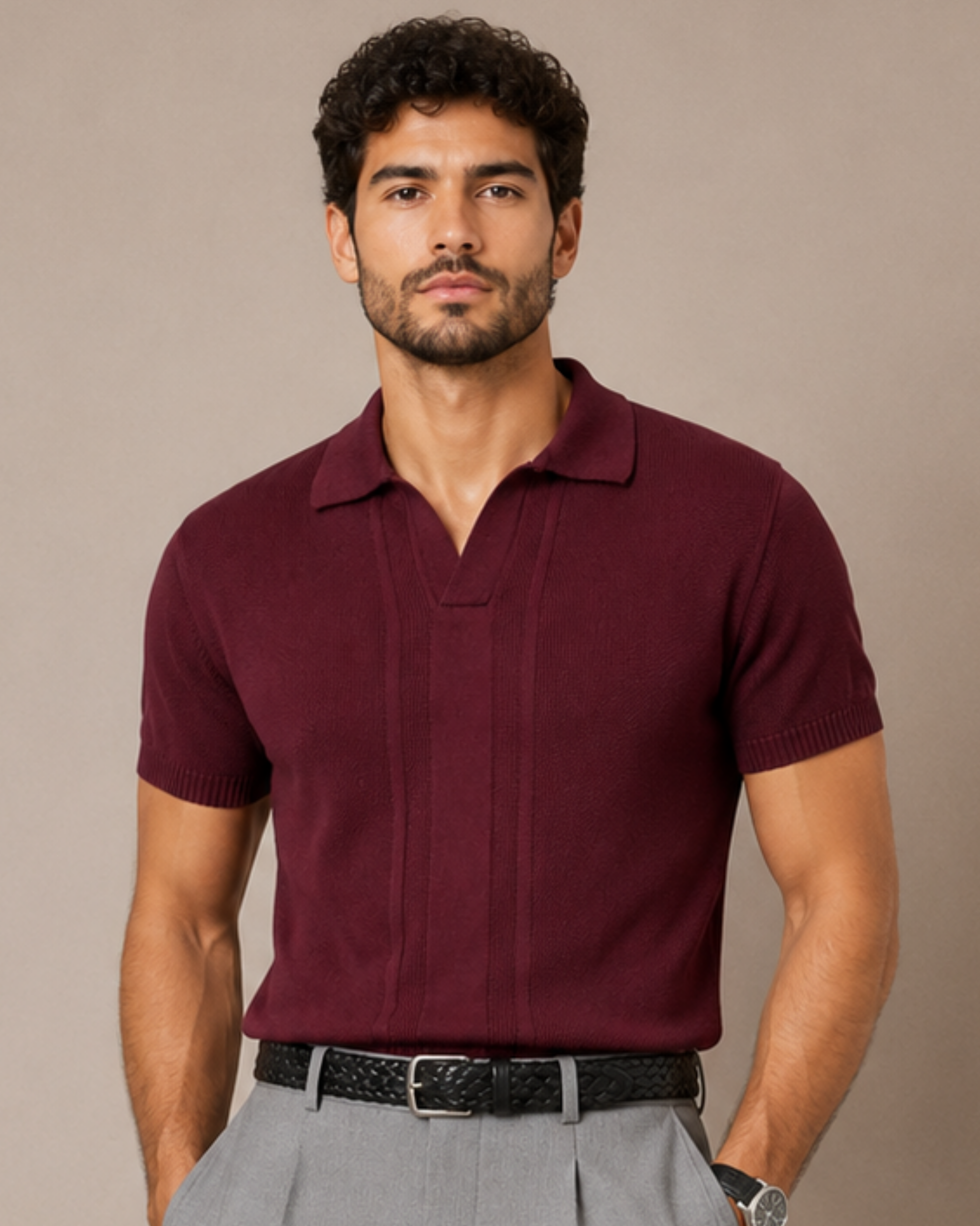 Polo Tejido Burdeos Heritage CAH22