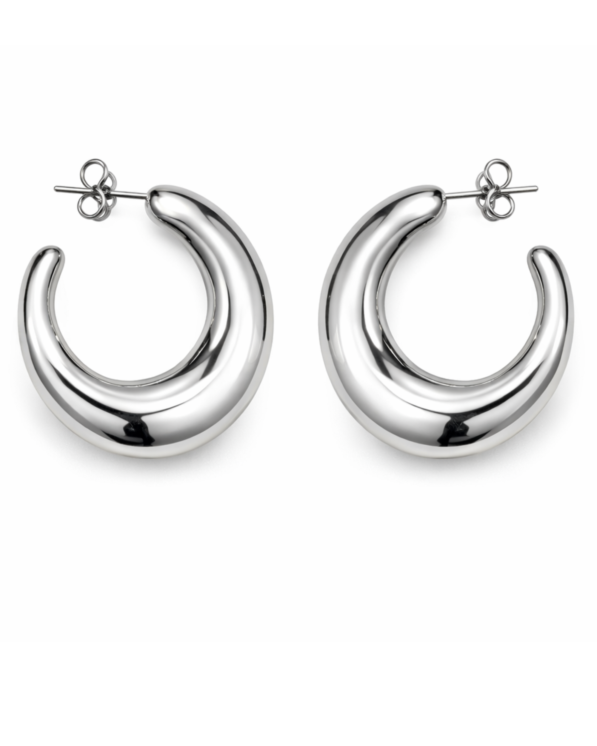 Candongas Bold Plateados en Rodio AC25