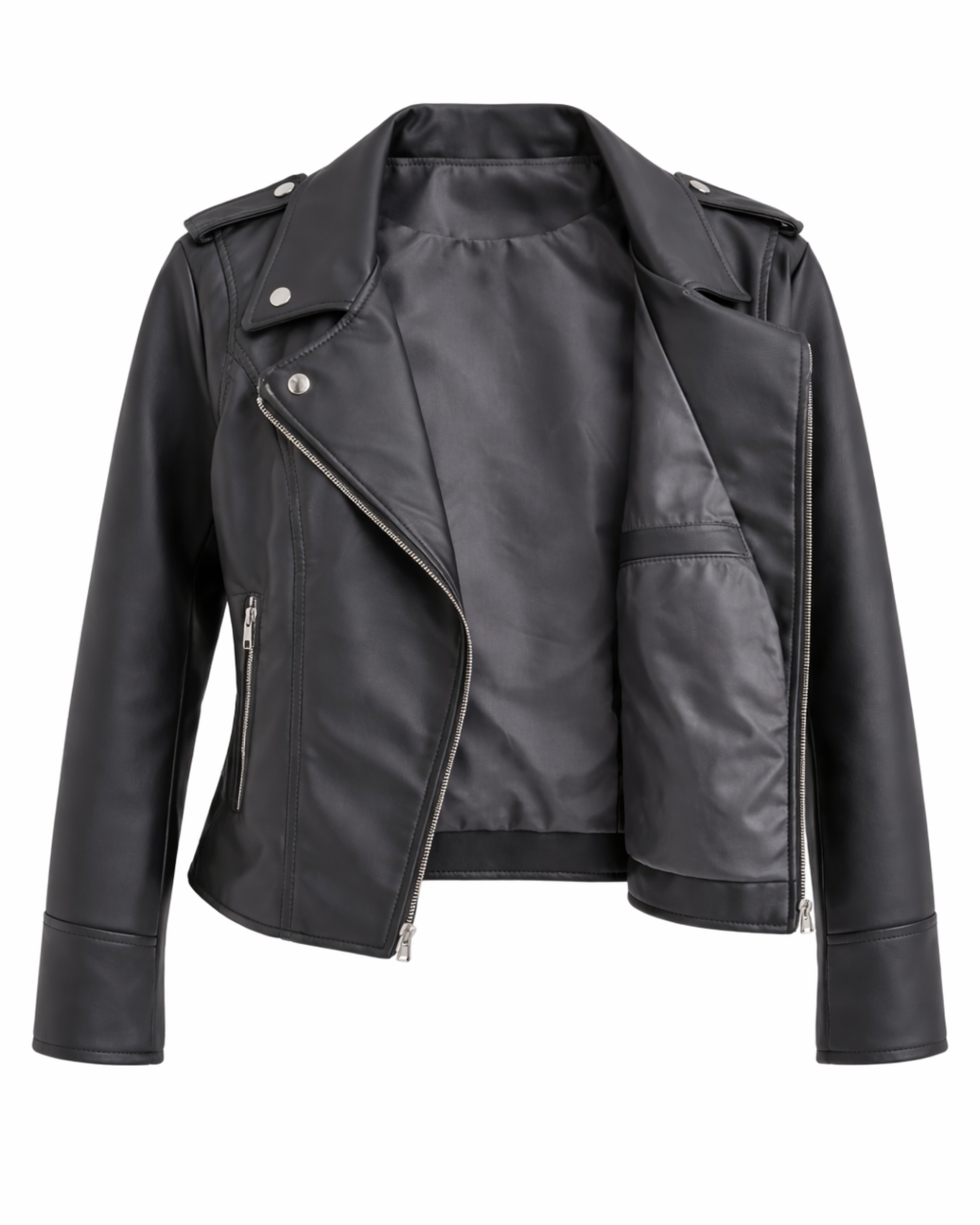 Chaqueta Biker Negra Eco cuero CH03