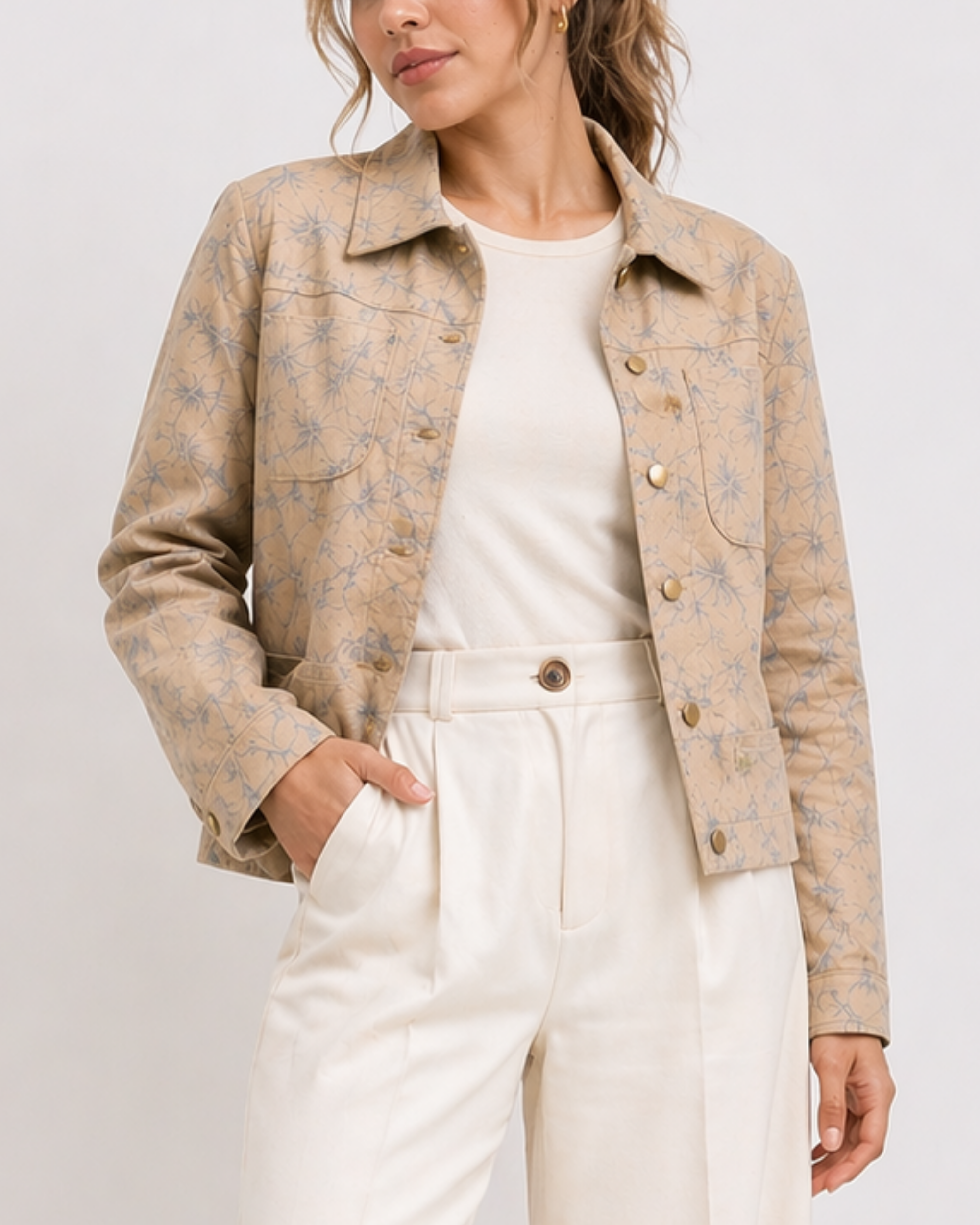 Chaqueta Mujer Estampada Gamuza CH08