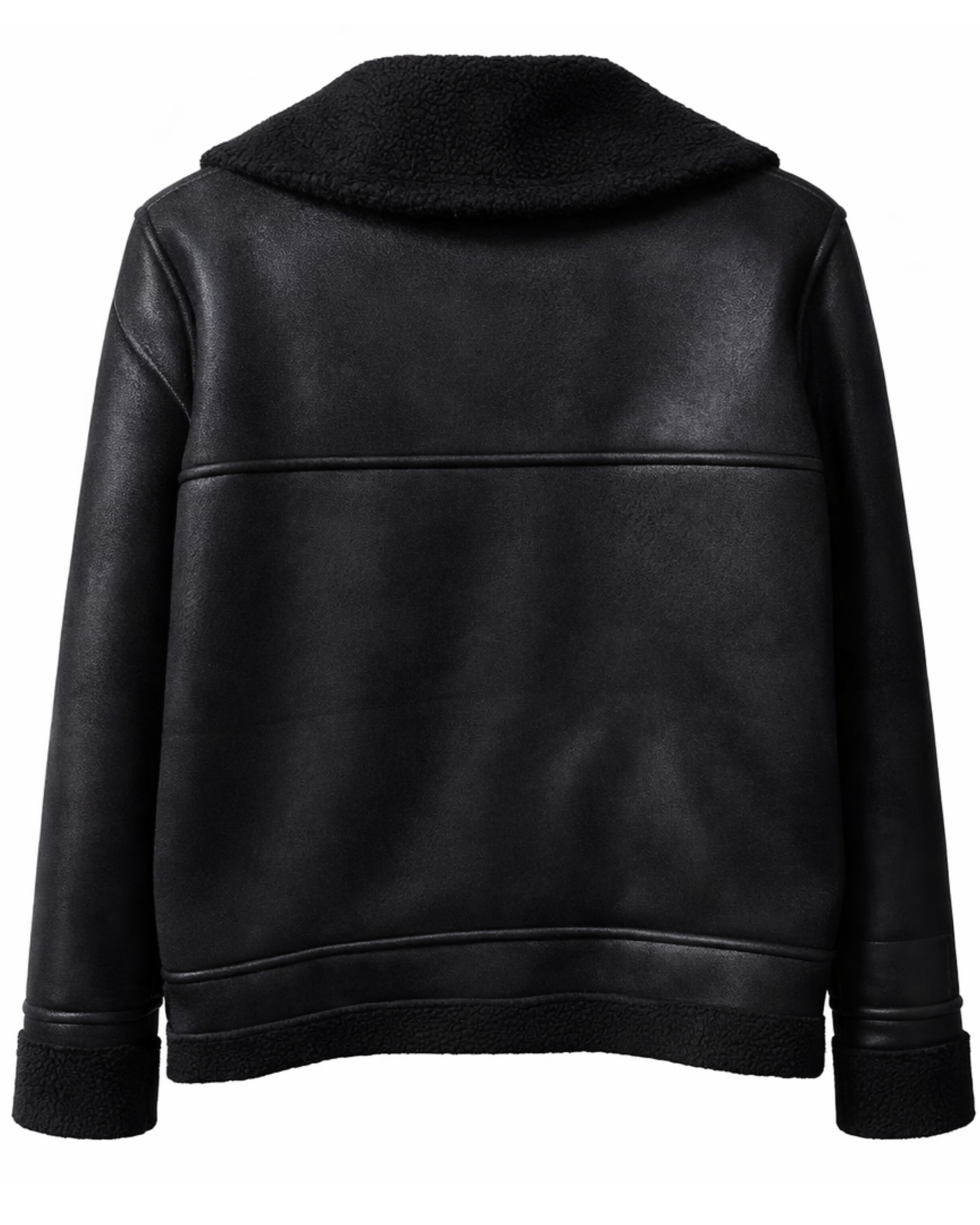 Chaqueta Aviador Negra con Cuello Sherpa CHH11