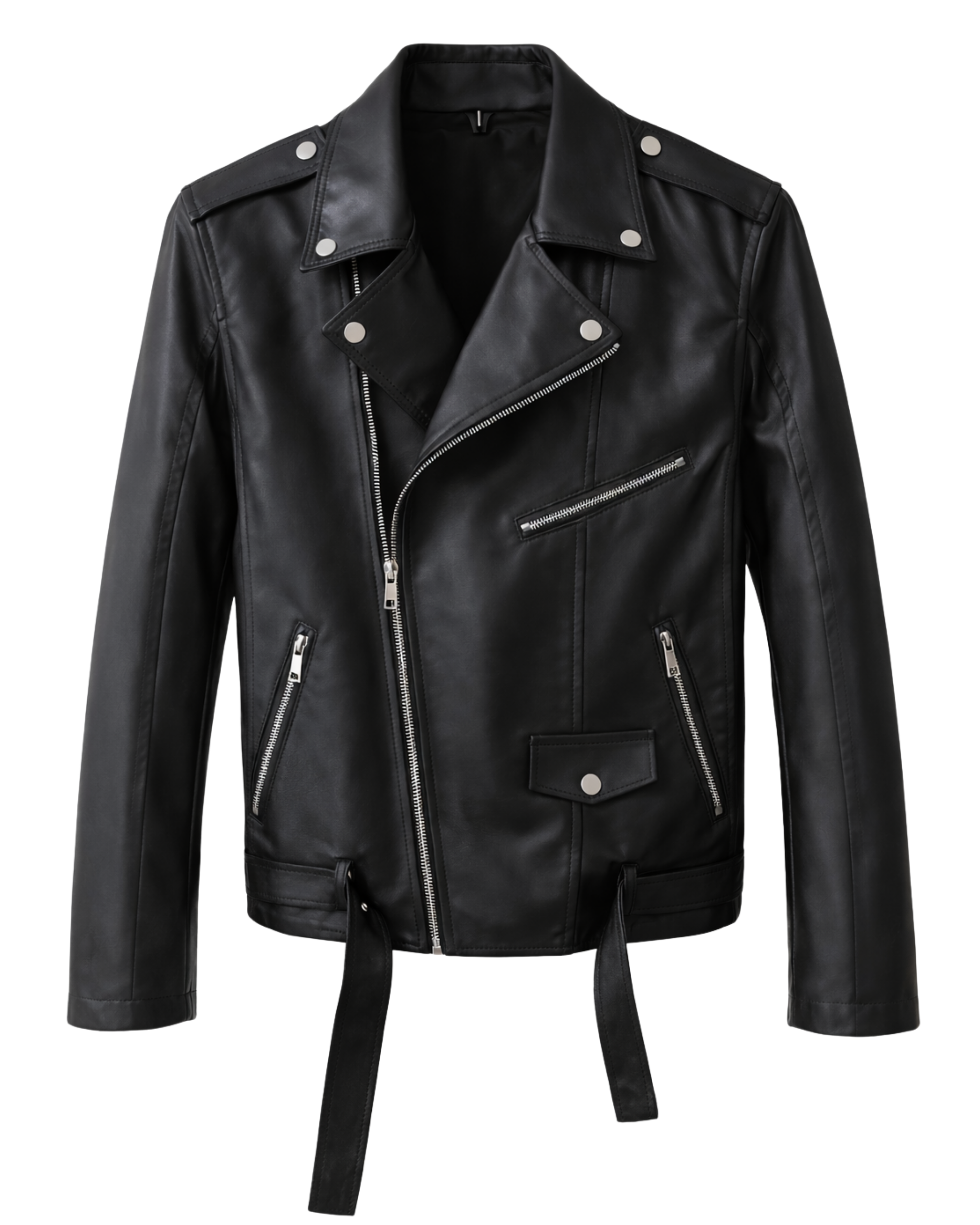 Chaqueta Biker Negra Eco Cuero Hombre CHH05