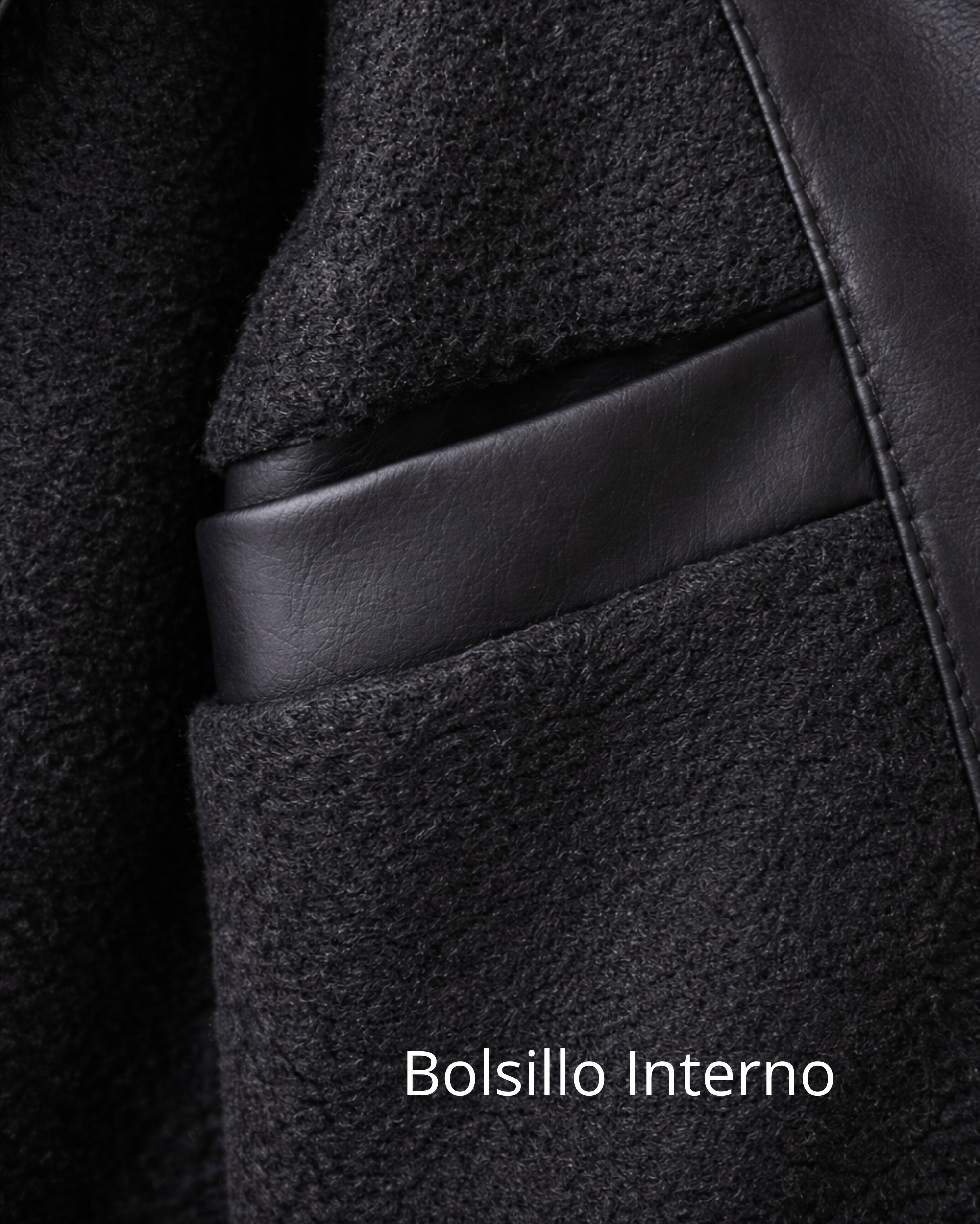 Chaqueta Biker Negra Eco Cuero Hombre CHH05