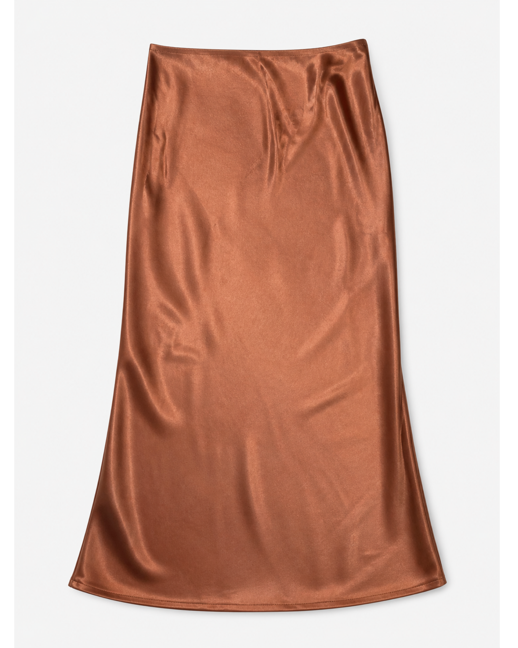 Falda Satinada Midi Élan Bordeaux FL03