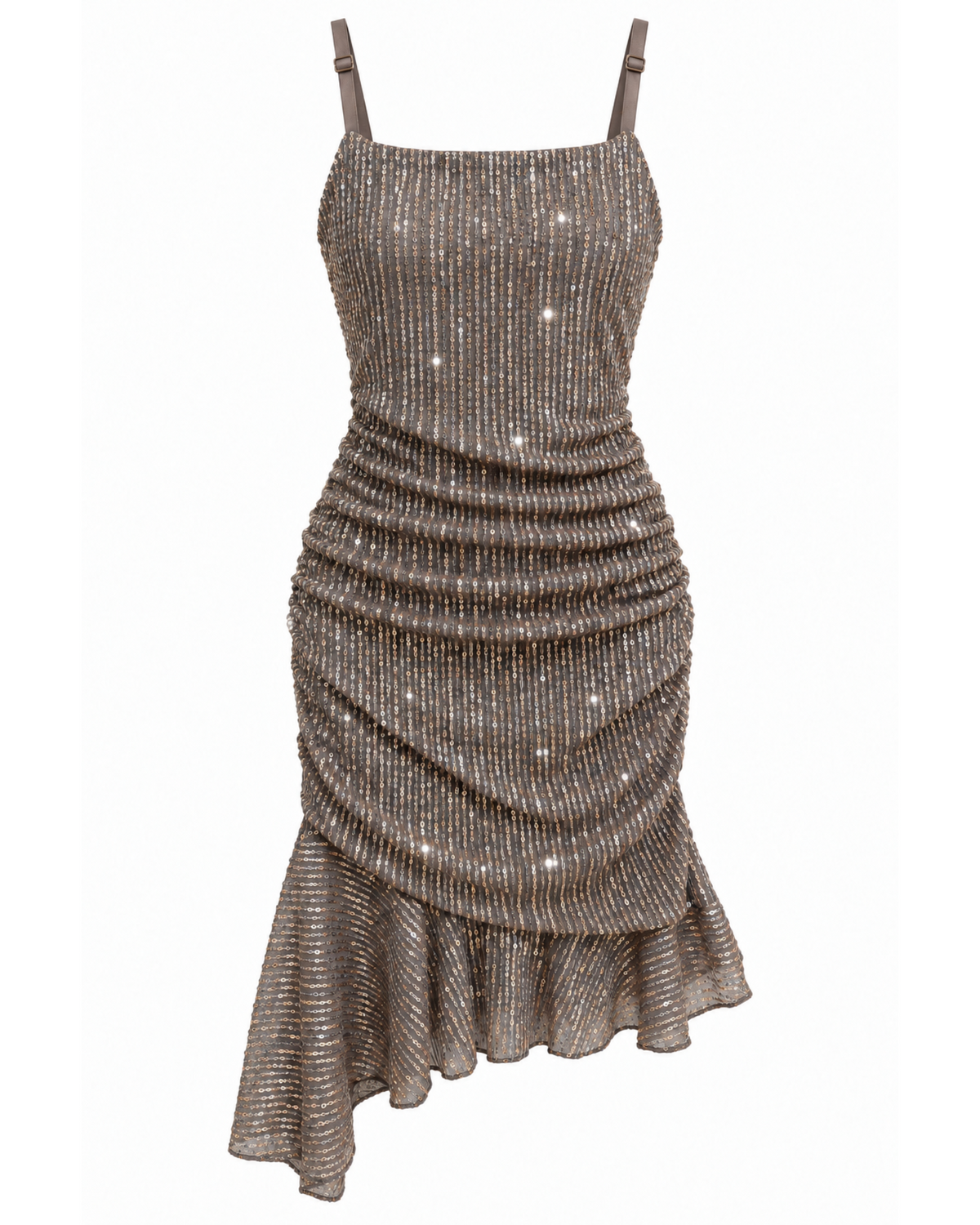 Vestido Destello Asimétrico de Lentejuelas VE03