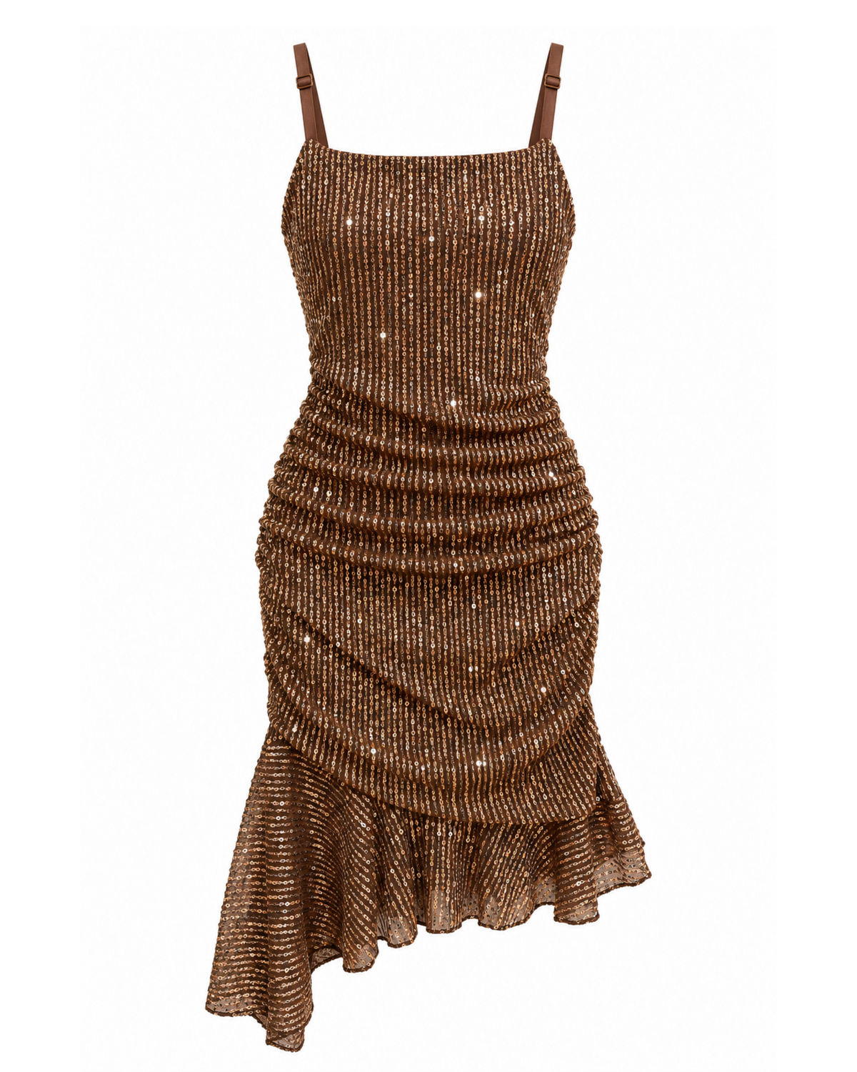 Vestido Destello Asimétrico de Lentejuelas VE03